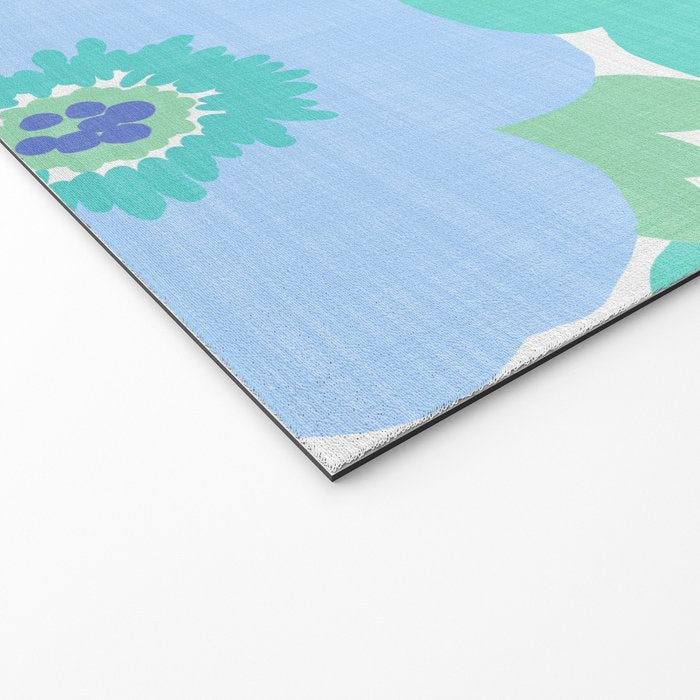 Bright Summer Floral Mid-Century Style Flower Pattern Welcome Mat Gallery Image 2