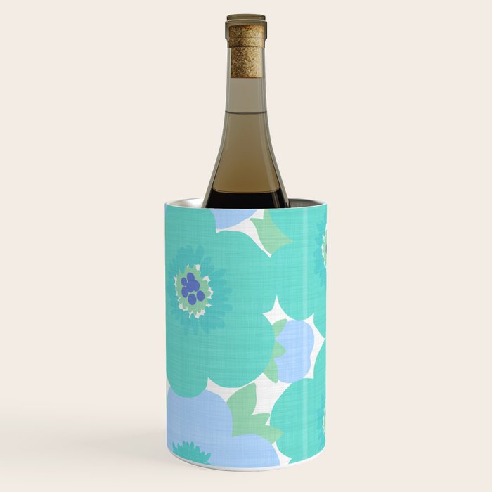 Bright Summer Floral Mid-Century Style Flower Pattern Wine Chiller Gallery Image 2