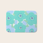 Bright Summer Floral Mid-Century Style Flower Pattern Bath Mat Gallery Image 1