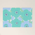 Bright Summer Floral Mid-Century Style Flower Pattern Welcome Mat Gallery Image 1