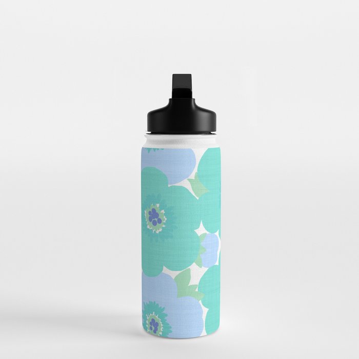 Bright Summer Floral Mid-Century Style Flower Pattern Water Bottle Gallery Image 3