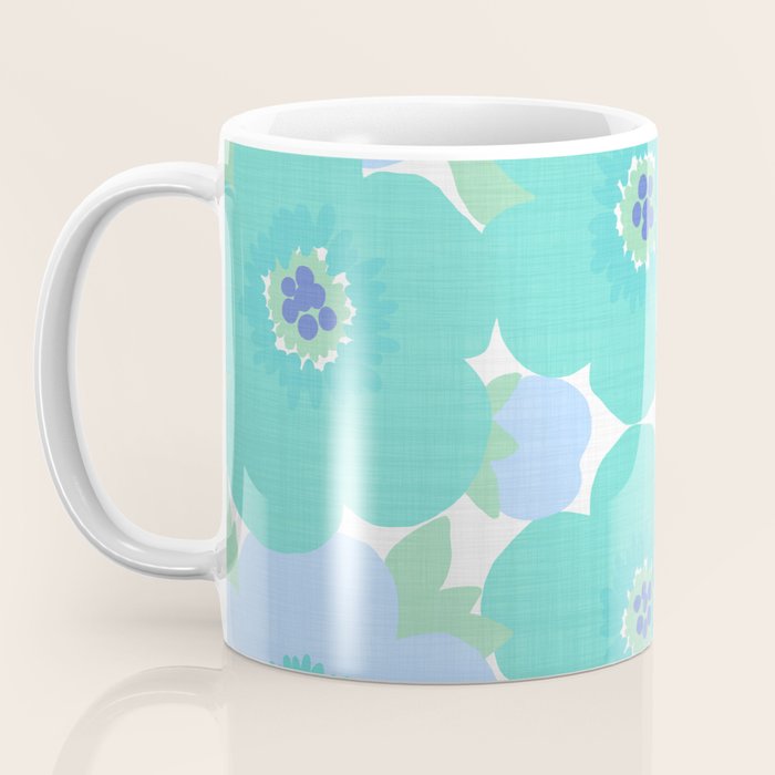 Bright Summer Floral Mid-Century Style Flower Pattern Coffee Mug Gallery Image 3