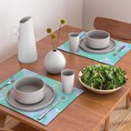 Bright Summer Floral Mid-Century Style Flower Pattern Placemat Gallery Image 2