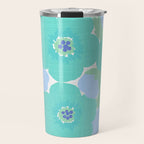Bright Summer Floral Mid-Century Style Flower Pattern Travel Mug Gallery Image 1
