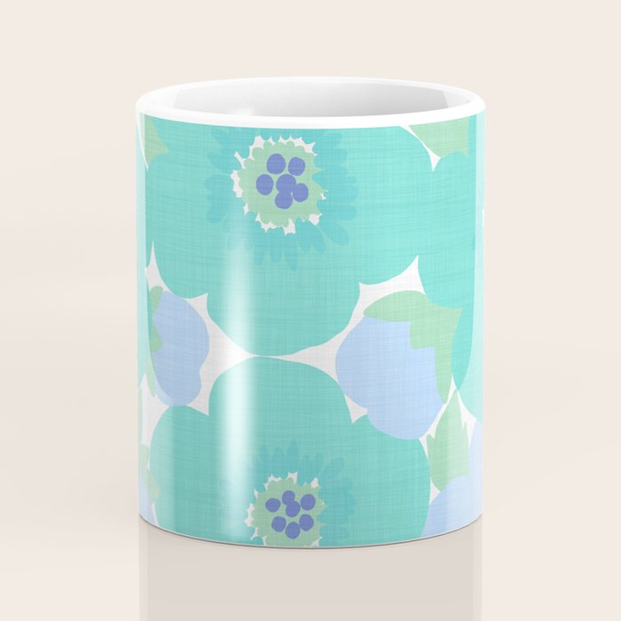 Bright Summer Floral Mid-Century Style Flower Pattern Coffee Mug Gallery Image 4
