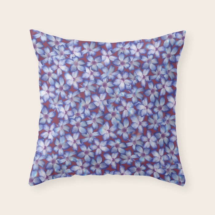 Wild Adenium - Blue Throw Pillow Gallery Image 6