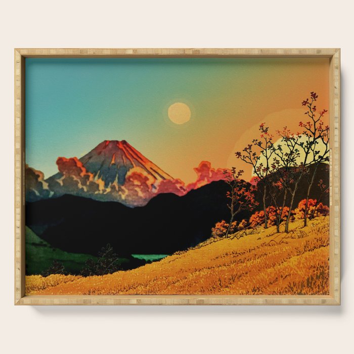 New Year's Morning in Shades of Orange - Nature Landscape Serving Tray Gallery Image 1