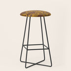 Mustard Yellow, Brown, Raisin, Taupe & Mauve Floral Pattern Stool Gallery Image 1