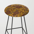 Mustard Yellow, Brown, Raisin, Taupe & Mauve Floral Pattern Stool Gallery Image 2