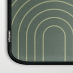 Mid Century Modern Geometric 126 in Forest Green Shades (Rainbow and Sun Abstraction) Laptop Sleeve Gallery Image 3