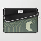 Mid Century Modern Geometric 126 in Forest Green Shades (Rainbow and Sun Abstraction) Laptop Sleeve Gallery Image 2