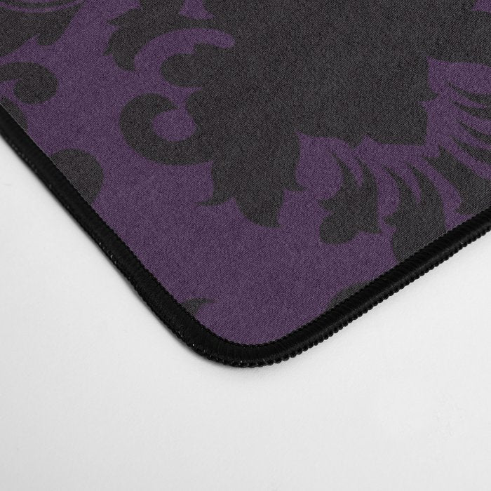 Aubergine and Black Damask Desk Mat Gallery Image 4