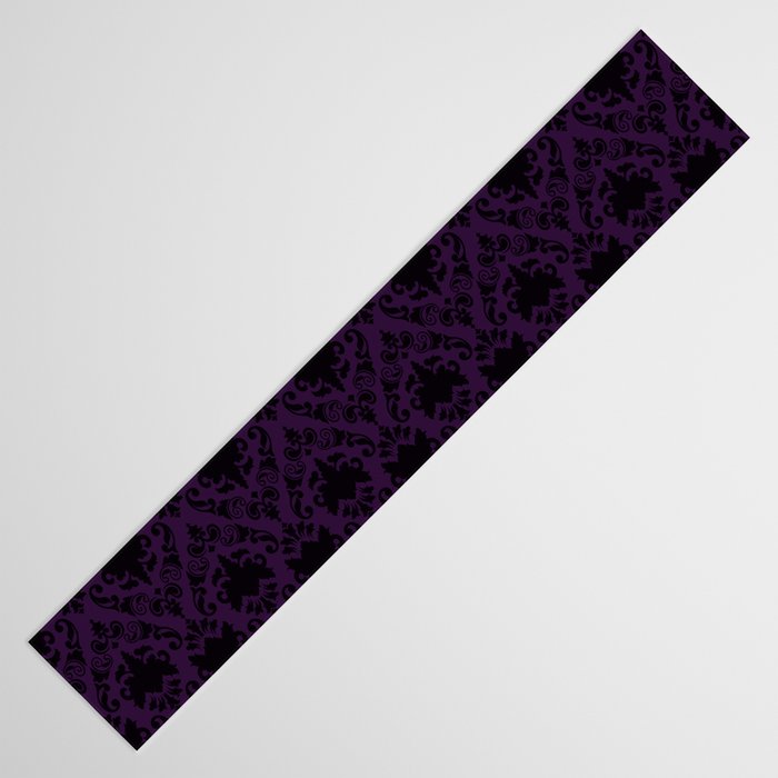Aubergine and Black Damask Table Runner Gallery Image 3