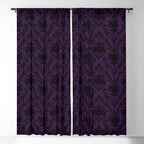 Aubergine and Black Damask Window Curtain Gallery Image 5