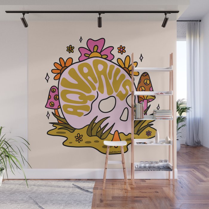 Aquarius Skull Wall Mural Gallery Image 1