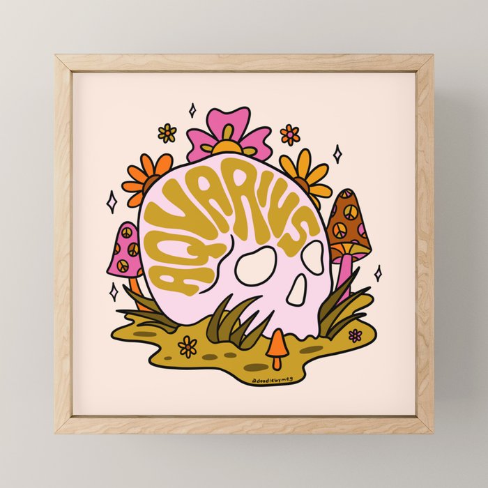 Aquarius Skull Mini Art Print Gallery Image 1