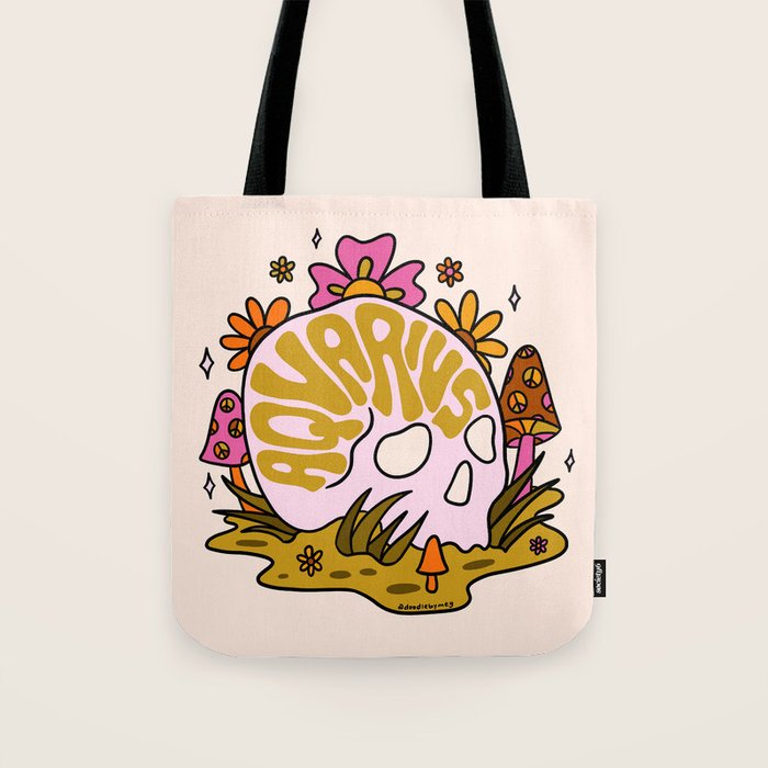 Aquarius Skull Tote Bag Gallery Image 1