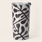 Linocut Plant #2 / Black & White Travel Mug Gallery Image 2