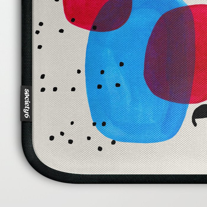Mid Century Modern Abstract Colorful Art Patterns Ocean Blue Turquoise Grey Laptop Sleeve Gallery Image 3