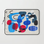 Mid Century Modern Abstract Colorful Art Patterns Ocean Blue Turquoise Grey Laptop Sleeve Gallery Image 1