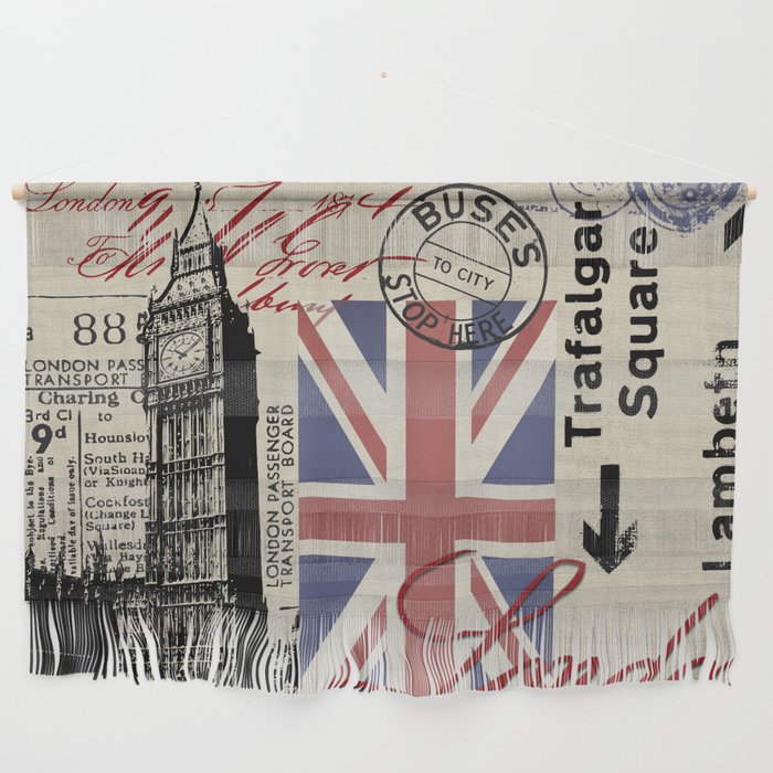 London Great Britain Big Ben Flag Collage Wall Hanging Gallery Image 1