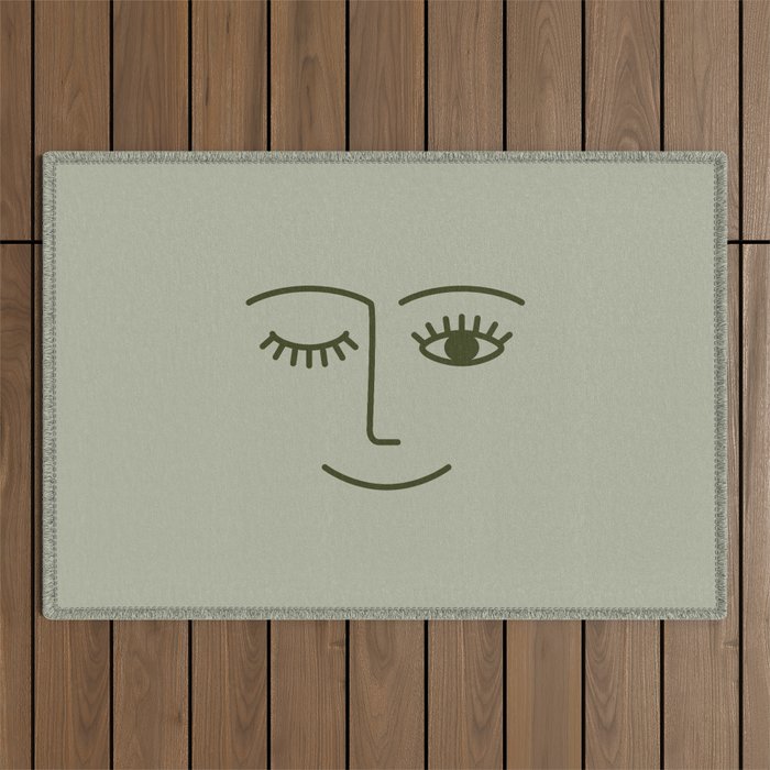 Wink (Green) Outdoor Rug Gallery Image 1