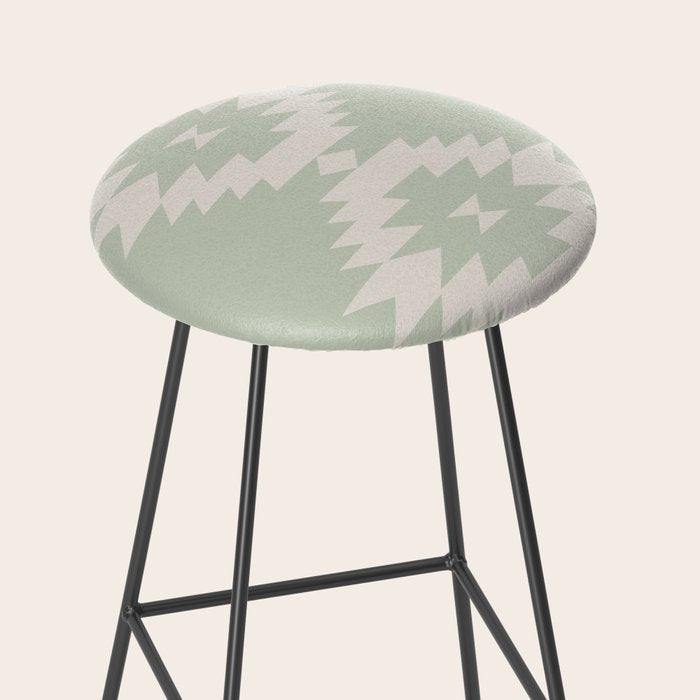 Southwestern Minimalism - Neutral Sage Green Stool Gallery Image 2