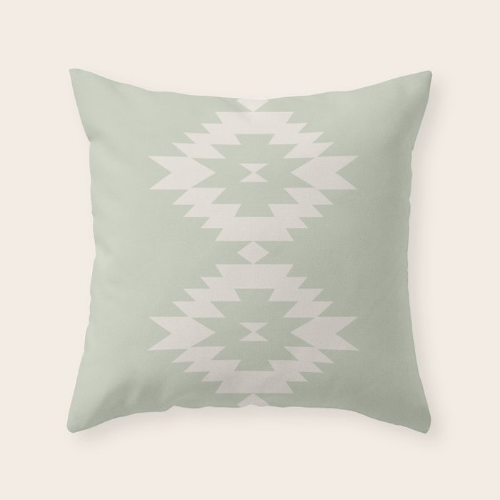Southwestern Minimalism - Neutral Sage Green Throw Pillow Gallery Image 1