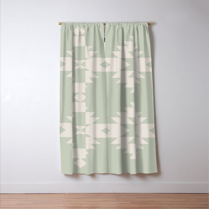 Southwestern Minimalism - Neutral Sage Green Window Curtain Gallery Image 3