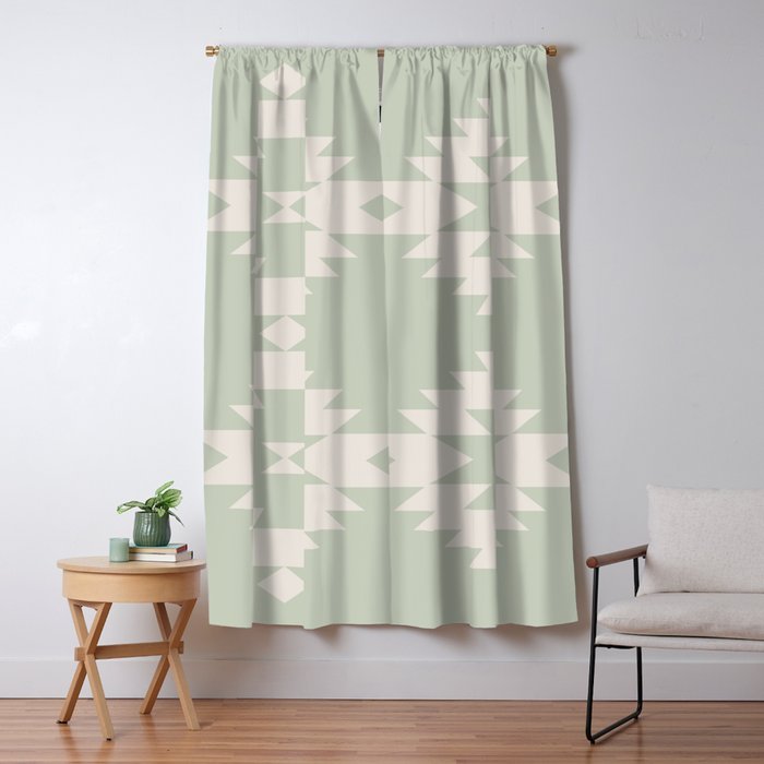 Southwestern Minimalism - Neutral Sage Green Window Curtain Gallery Image 1