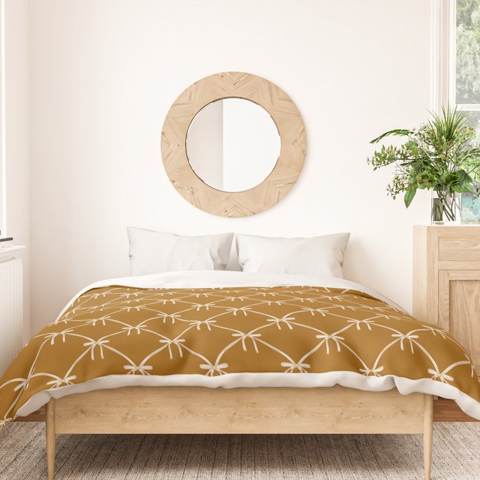 Bows & Ribbons Pattern XVII Burnt Ochre Duvet Cover Gallery Image 3