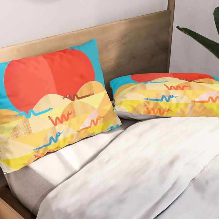 Colorful Snakes On A Desert Pillow Sham Gallery Image 2