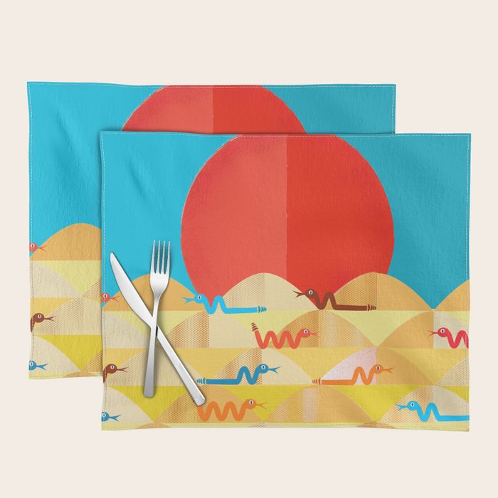 Colorful Snakes On A Desert Placemat Gallery Image 1