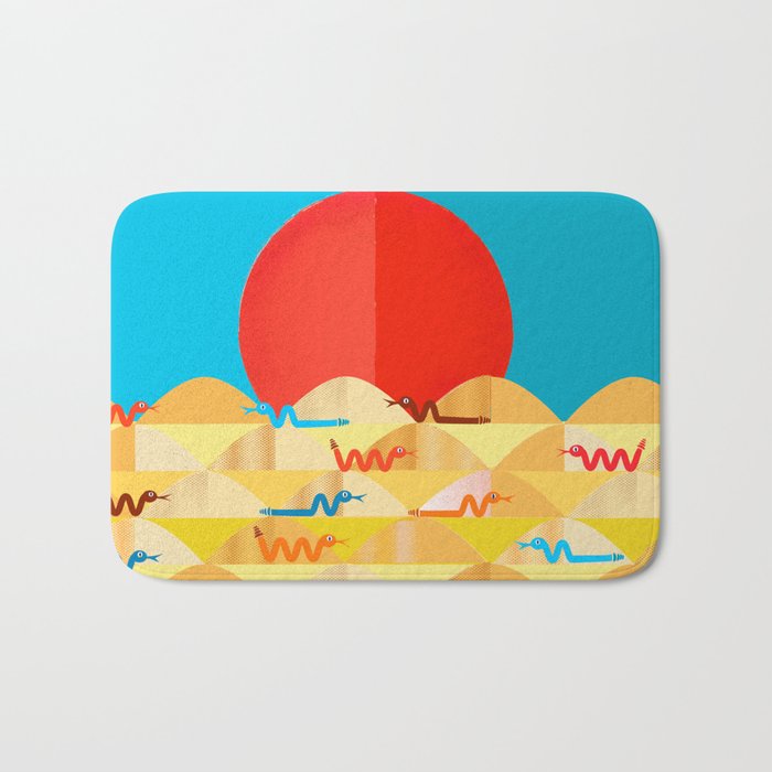 Colorful Snakes On A Desert Bath Mat Gallery Image 1
