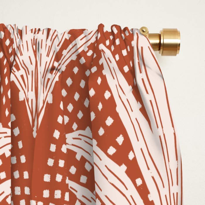Boho Rustic Palm Radiance Terracotta Window Curtain Gallery Image 2