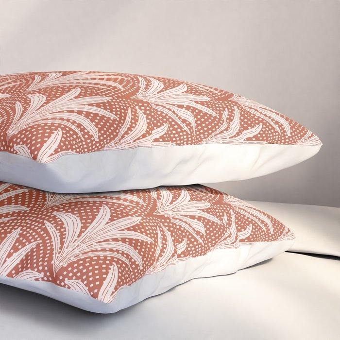 Boho Rustic Palm Radiance Terracotta Pillow Sham Gallery Image 3