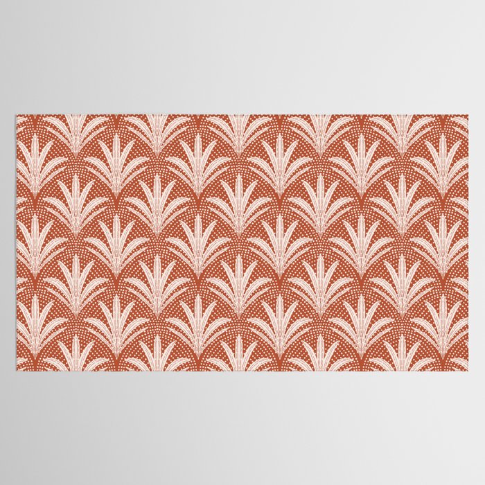 Boho Rustic Palm Radiance Terracotta Tablecloth Gallery Image 2