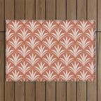 Boho Rustic Palm Radiance Terracotta Outdoor Rug Gallery Image 1