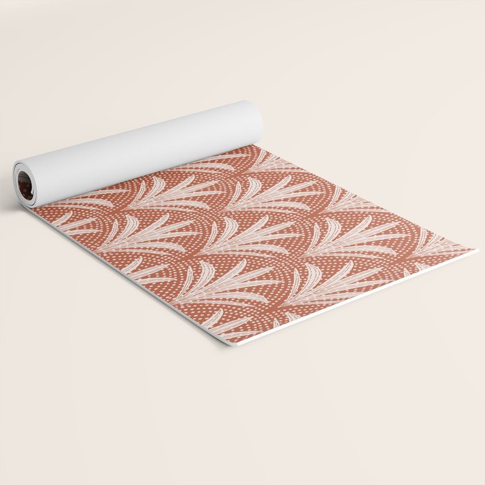 Boho Rustic Palm Radiance Terracotta Yoga Mat Gallery Image 2
