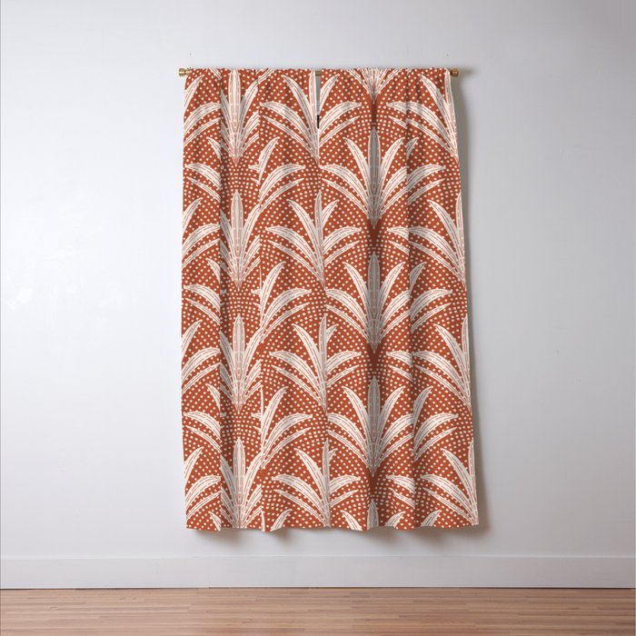 Boho Rustic Palm Radiance Terracotta Window Curtain Gallery Image 3