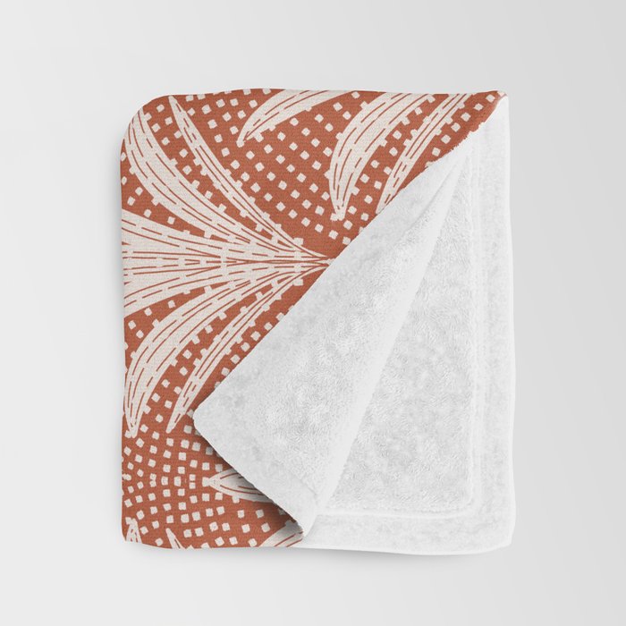 Boho Rustic Palm Radiance Terracotta Throw Blanket Gallery Image 3