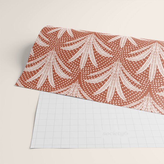 Boho Rustic Palm Radiance Terracotta Wrapping Paper Gallery Image 2