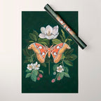 Atlas Moth Magnolia Wrapping Paper Gallery Image 1