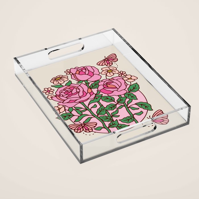 Rose Acrylic Tray Gallery Image 1