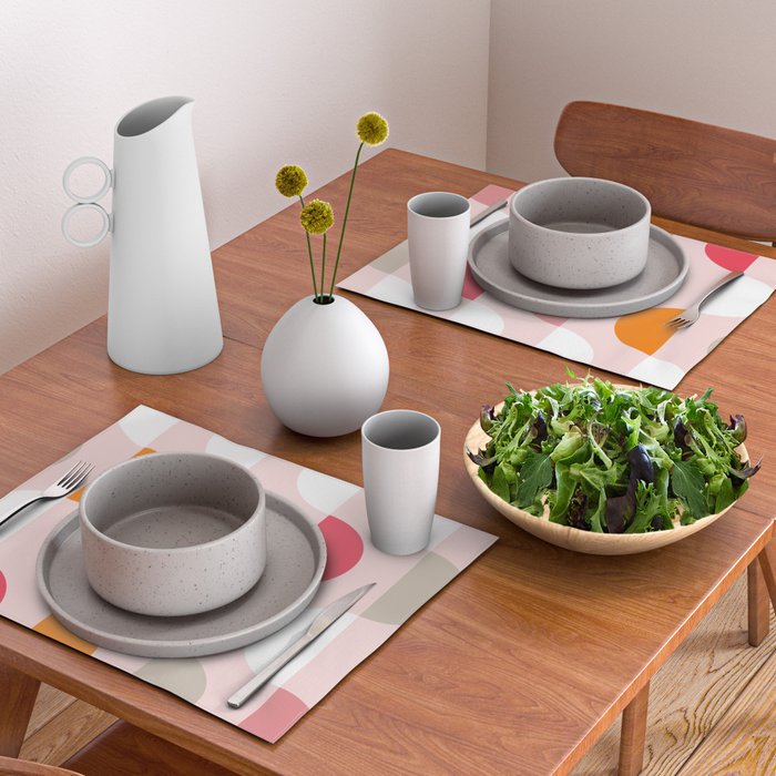 City life facade 2 pearl pink Placemat Gallery Image 2
