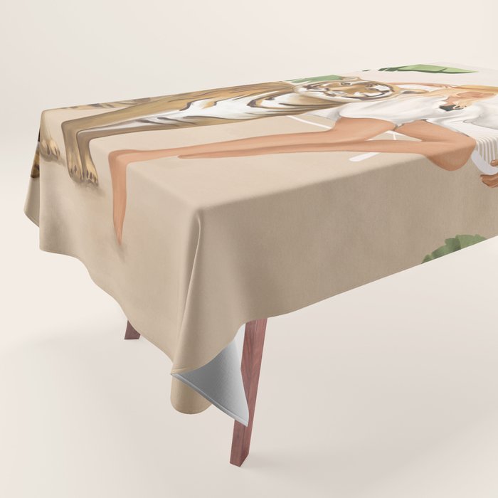 The Lady and the Tiger Tablecloth Gallery Image 1