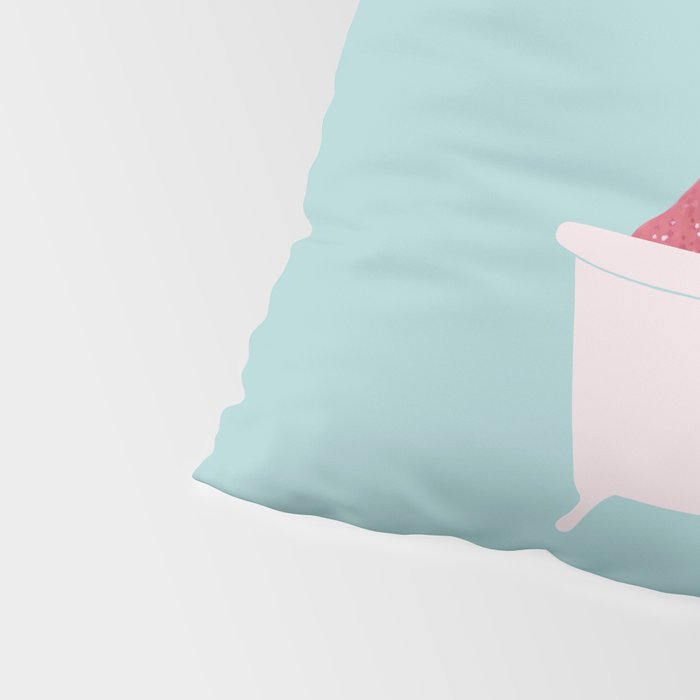 Pink T-Rex in Bathtub Pillow Sham Gallery Image 4