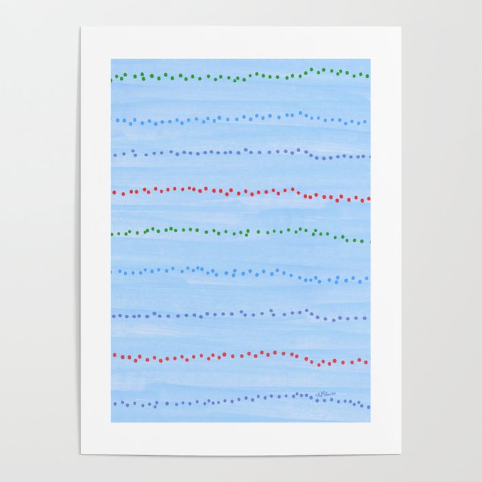 Minimal Doodle Dots in Sky Blue Poster Gallery Image 1