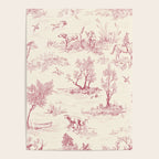 Toile de Jouy Vintage French Red Cream Pastoral Antique Art Print Poster Gallery Image 4