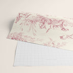 Toile de Jouy Vintage French Red Cream Pastoral Antique Art Print Wrapping Paper Gallery Image 2